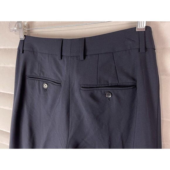 Vince Women 4 Pants Side Strapping Wool Stretch Ankle Pleated Navy Blue Corpcore - Picture 11 of 12